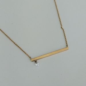 Gold bar crystal Anthropologie choker necklace